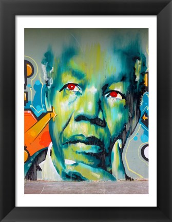 Framed Graffiti de Mandela Print