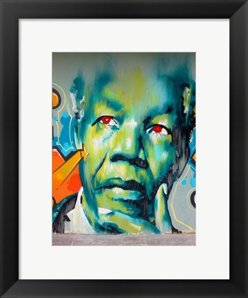 Framed Graffiti de Mandela Print