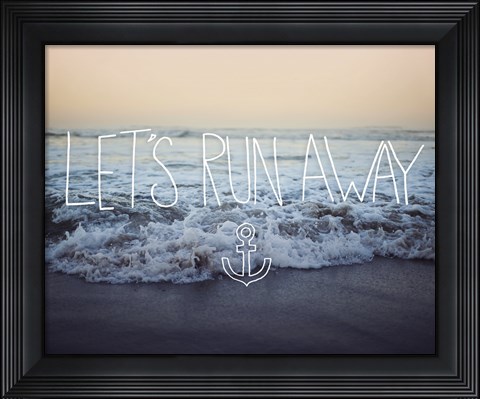 Framed Let&#39;s Run Away (Arcadia Beach) Print