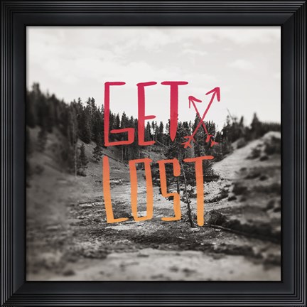 Framed Get Lost Red Print