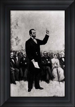 Framed Lincoln&#39;s Address at Gettysburg, 1895 Print