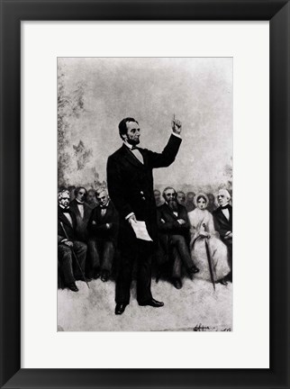 Framed Lincoln&#39;s Address at Gettysburg, 1895 Print