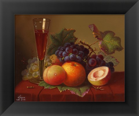 Framed Fruit and Wine Print