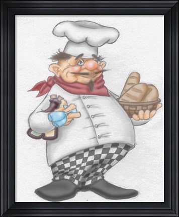 Framed Busy Chef Print