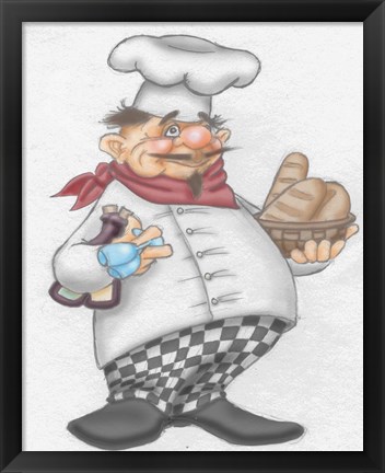 Framed Busy Chef Print