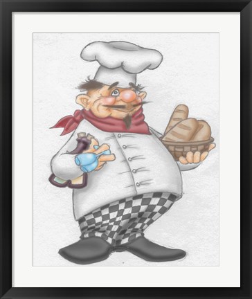 Framed Busy Chef Print