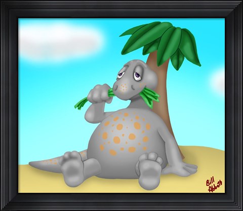Framed Hungry Dinosaur Print