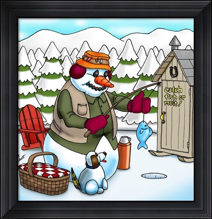 Framed Ice Fishing Print