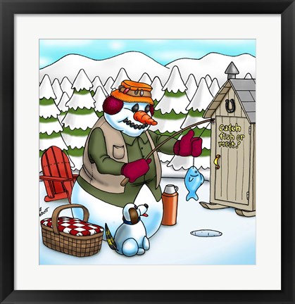 Framed Ice Fishing Print