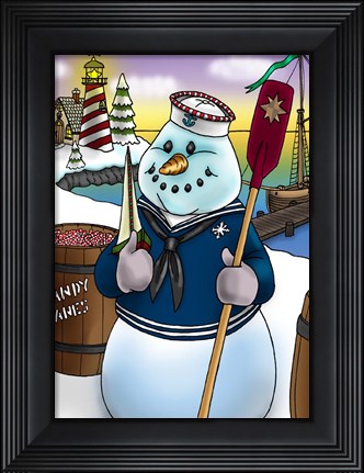 Framed Snowman Print