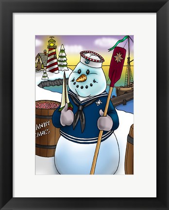 Framed Snowman Print