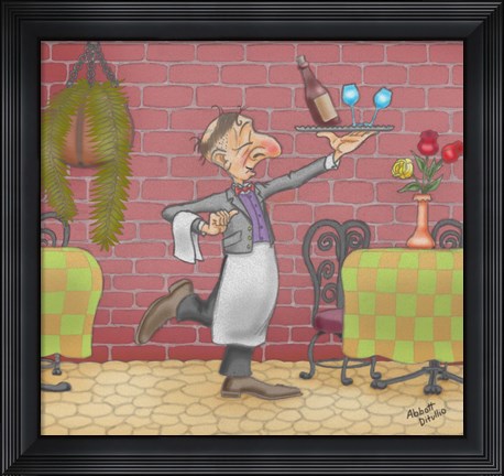 Framed Wine Waiter Print