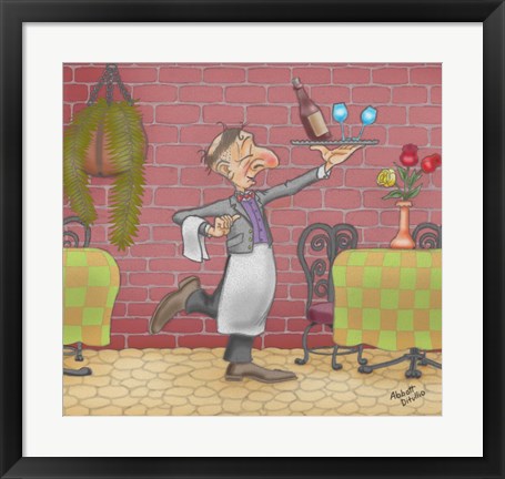 Framed Wine Waiter Print