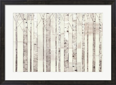 Framed Birch Trees on White Print
