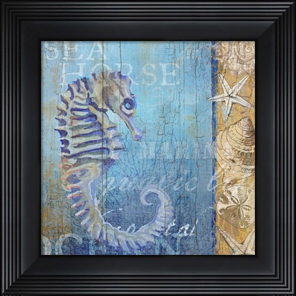 Framed Sea Horse and Sea Print