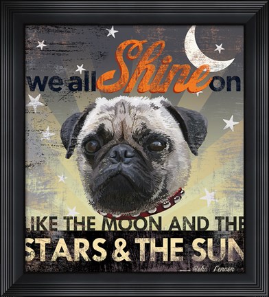 Framed Dog Days - Pug Pup Print