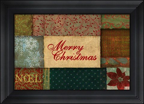 Framed Christmas Patches Print