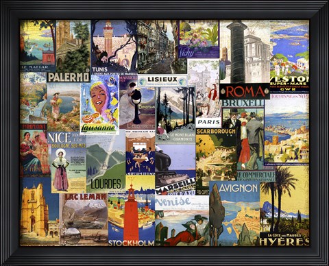 Framed World City Tour Collage Print