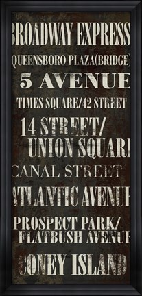 Framed NY B&#39;way Express Print
