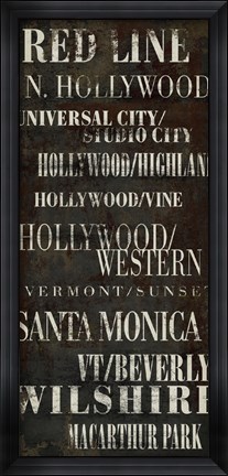 Framed LA Red Line Print