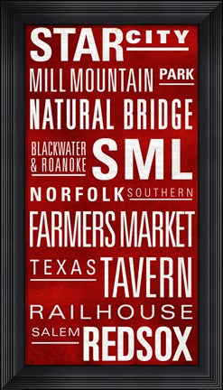 Framed Star City Text Print