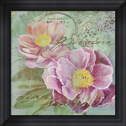 Framed Peony Garden I Print