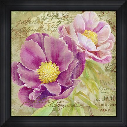 Framed Peony Garden II Print