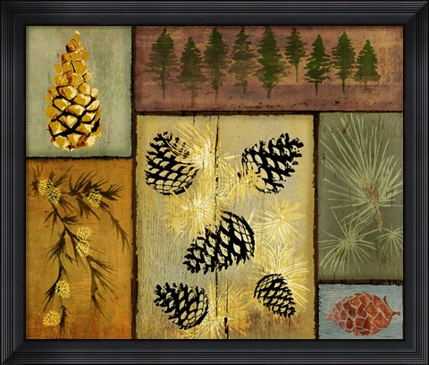 Framed Pines and Oak I Print