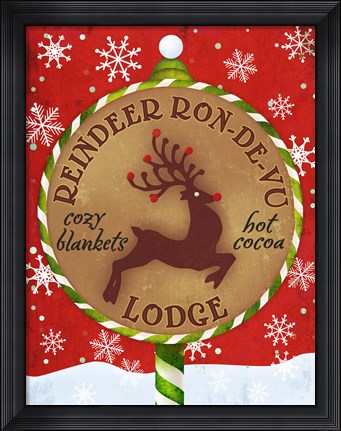 Framed Reindeer Lodge Print