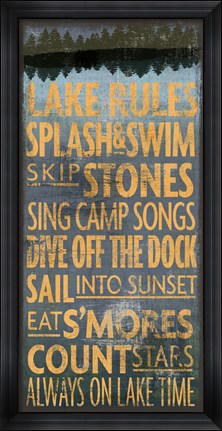 Framed Lake Rules Print