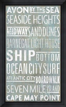 Framed Jersey Shore Sites Print