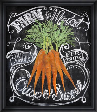 Framed Chalkboard Carrots Print