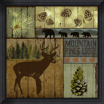 Framed Pines and Oaks III Print