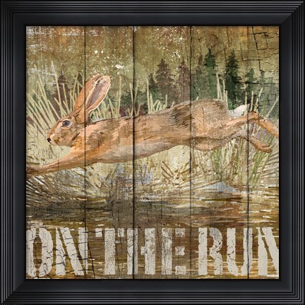 Framed Rabbit on the Run Print