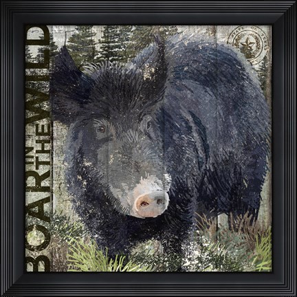Framed Boar in the Wild Print