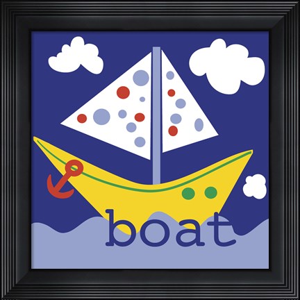 Framed Yellow Boat Print