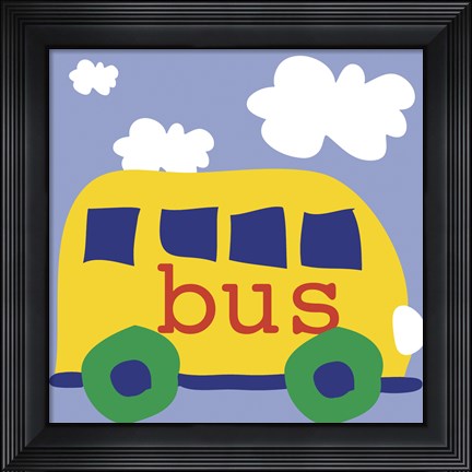 Framed Yellow School Bus Print