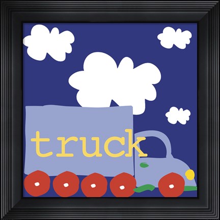 Framed Blue Truck Print