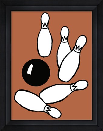 Framed Orange Bowling Print