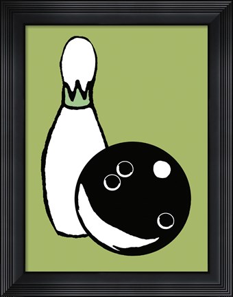 Framed Green Bowling Print
