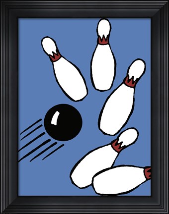 Framed Blue Bowling Print