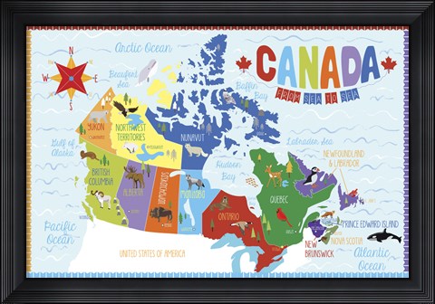 Framed Canada Map Print