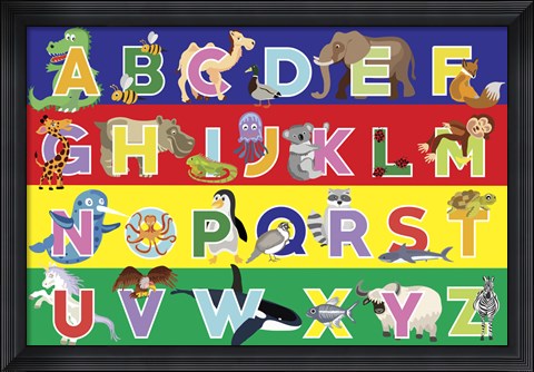 Framed Alphabet Puzzle Print