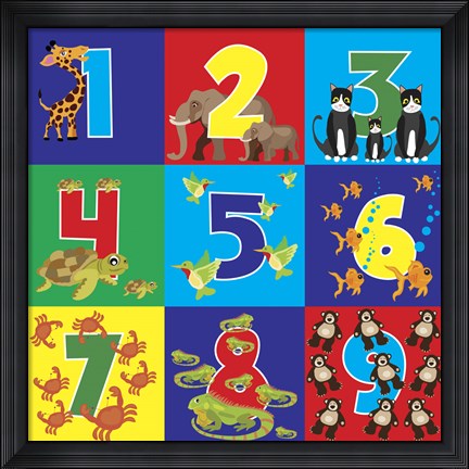 Framed Number Puzzle Print