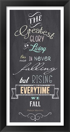 Framed Greatest Glory - Nelson Mandela Quote Print