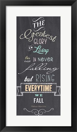 Framed Greatest Glory - Nelson Mandela Quote Print