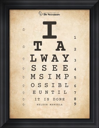 Framed Nelson Mandela Eye Chart II Print
