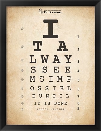 Framed Nelson Mandela Eye Chart II Print