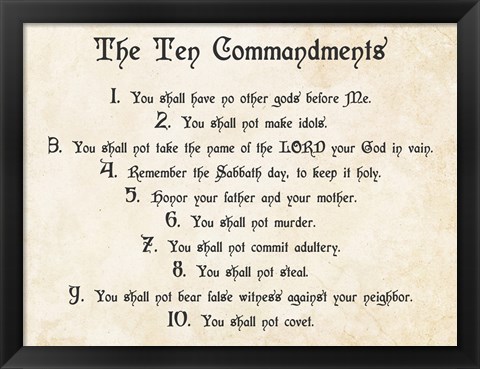 Framed Ten Commandments Print