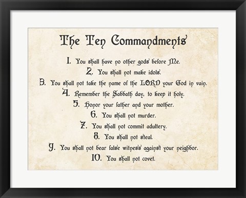 Framed Ten Commandments Print